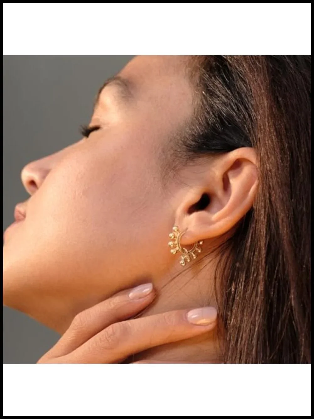 14k Gold Plated Huggie Hoop Earrings for Women - Small Ball Design